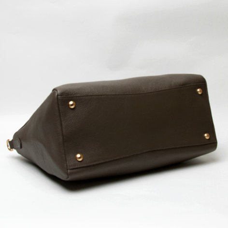 2014 Prada Grained Calf Leather Vitello Daino Top Handle Bag BL0778 brown - Click Image to Close